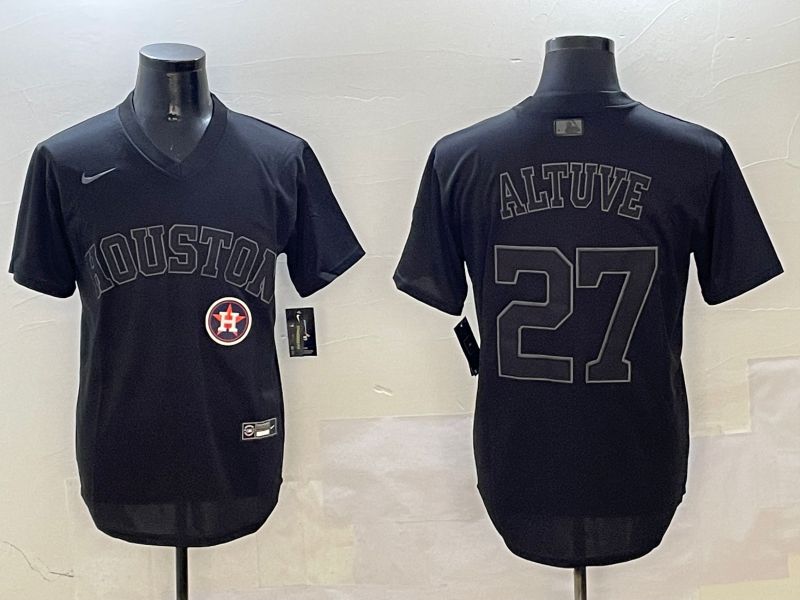 Men Houston Astros #27 Altuve Black Game Fashion 2025 Nike MLB Jersey style 8
